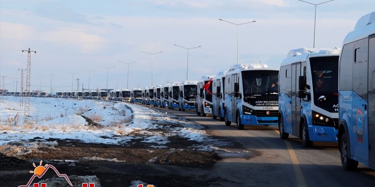 Ağrı'da 66 araç konvoy turuyla hizmete başladı
